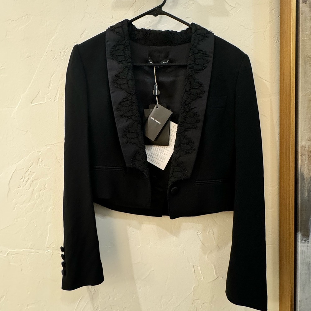 Dolce Gabana Cropped Lace Blazer